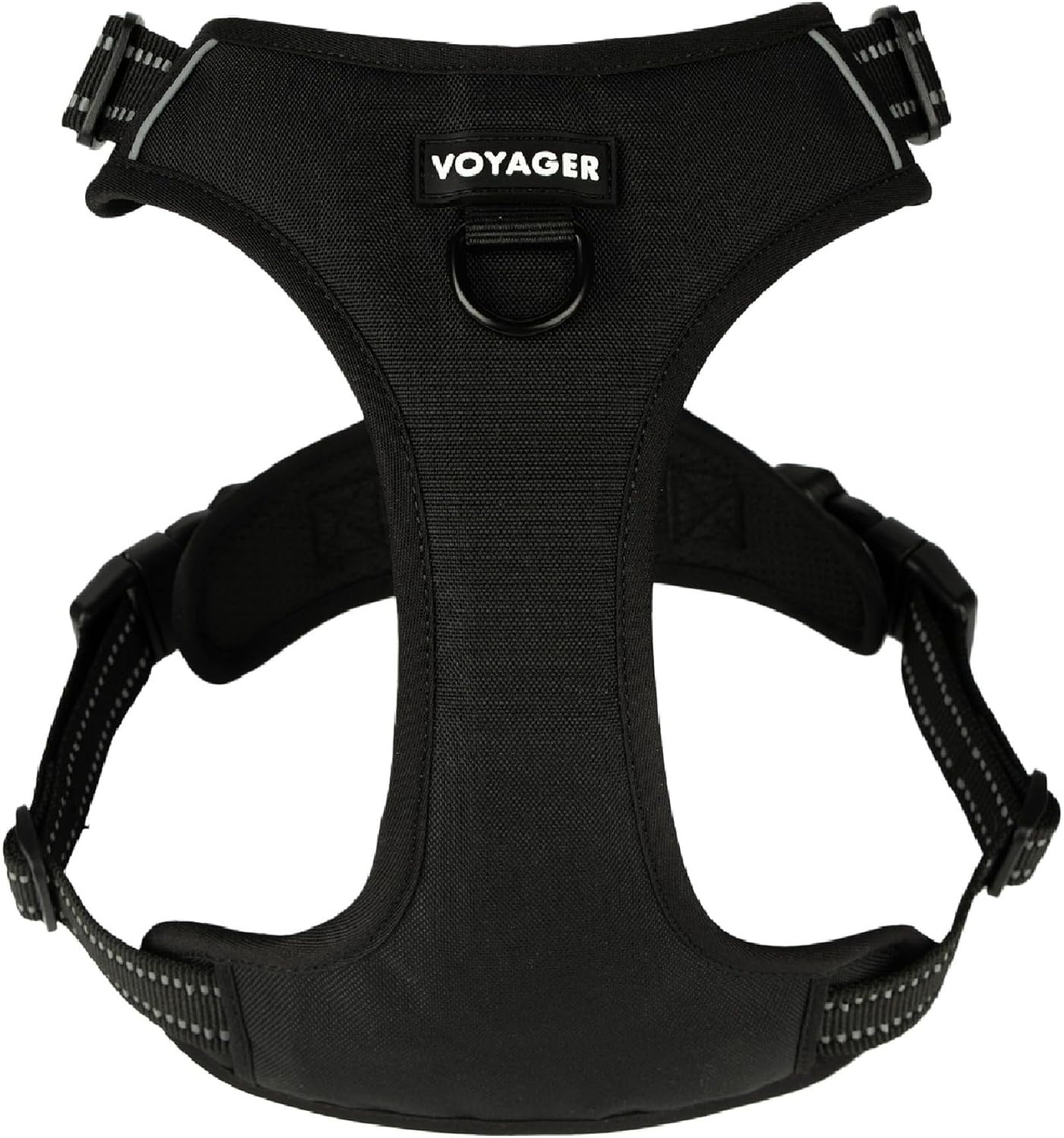 image:imageVoyager Dog Harness Dual Leash Attachment NoPull Control Adjustable Soft but Strong Pet Harness for Medium and Large Dogs with 3M Reflective Technology Leash Set Red Nylon M Chest 2025Black Nylon