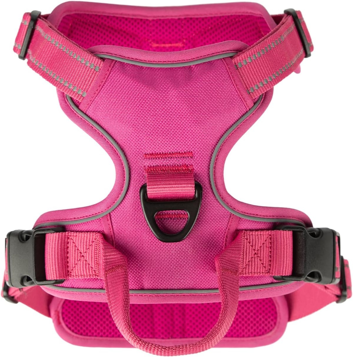 image:imageVoyager Dog Harness Dual Leash Attachment NoPull Control Adjustable Soft but Strong Pet Harness for Medium and Large Dogs with 3M Reflective Technology Leash Set Red Nylon M Chest 2025Fuchsia Nylon