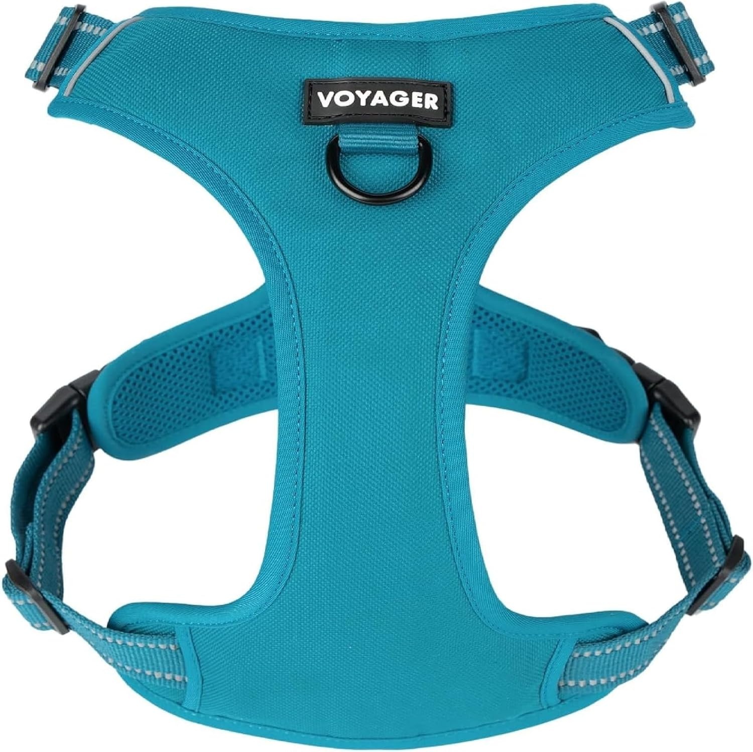 image:imageVoyager Dog Harness Dual Leash Attachment NoPull Control Adjustable Soft but Strong Pet Harness for Medium and Large Dogs with 3M Reflective Technology Leash Set Red Nylon M Chest 2025Turquoise Nylon