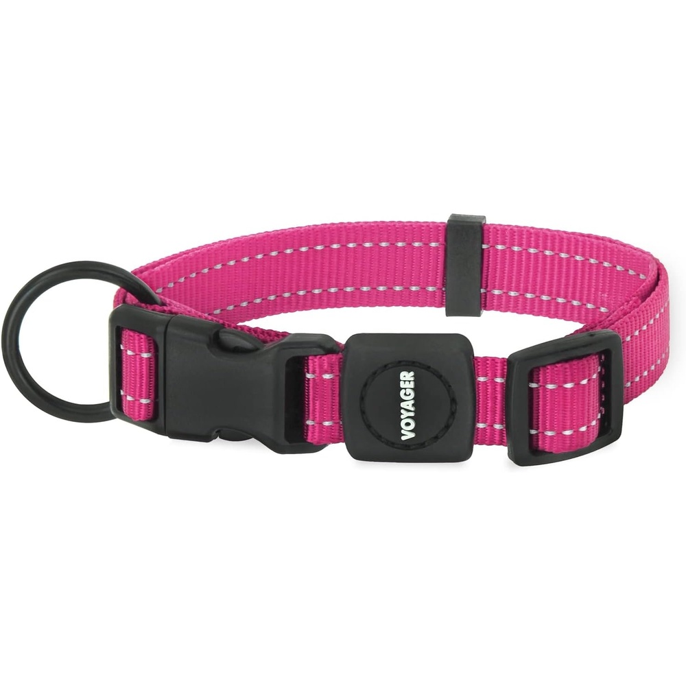 image:imageBest Pet Supplies Voyager Reflective Dog Leash or Collar with Neoprene Handle for Small Medium and Large Breed Puppies Cute and Heavy Duty for Walking Running and Training Royal Blue MCollar Fuchsia