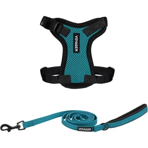 image:imageBest Pet Supplies Voyager Stepin Lock Pet Harness w Reflective Pet Leash Combo Set with Neoprene Handle 5ft  Supports Small Medium and Large Breed PuppiesCats  PurpleBlack Trim LHarness Leash Set TurquoiseBlack Trim
