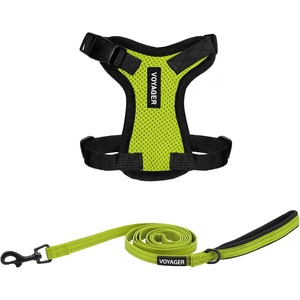 image:imageBest Pet Supplies Voyager Stepin Lock Pet Harness w Reflective Pet Leash Combo Set with Neoprene Handle 5ft  Supports Small Medium and Large Breed PuppiesCats  PurpleBlack Trim LHarness Leash Set Lime GreenBlack Trim