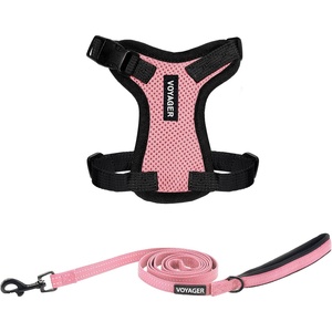 image:imageBest Pet Supplies Voyager Stepin Lock Pet Harness w Reflective Pet Leash Combo Set with Neoprene Handle 5ft  Supports Small Medium and Large Breed PuppiesCats  PurpleBlack Trim LHarness Leash Set PinkBlack Trim