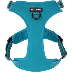 image:imageVoyager Dog Harness Dual Leash Attachment NoPull Control Adjustable Soft but Strong Pet Harness for Medium and Large Dogs with 3M Reflective Technology Leash Set Red Nylon M Chest 2025Turquoise Nylon