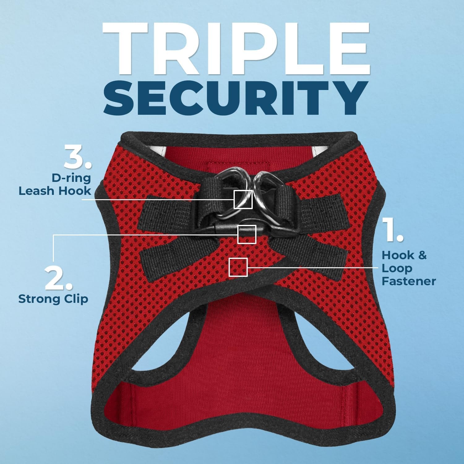 image:imageBest Pet Supplies Voyager Stepin Air All Weather Mesh Harness and Reflective Dog 5ft Leash Combo with Neoprene Handle for Small Medium and Large Breed Puppies OrangeBlack Trim SmallRedBlack Trim