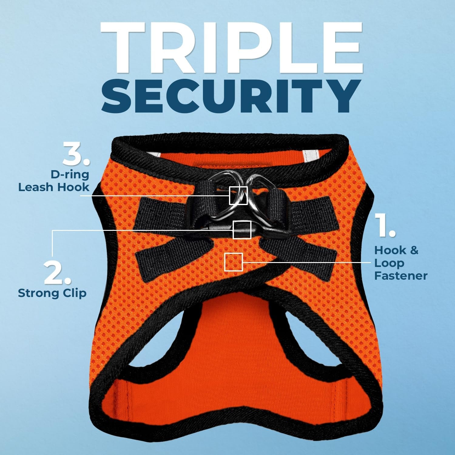 image:imageBest Pet Supplies Voyager Stepin Air All Weather Mesh Harness and Reflective Dog 5ft Leash Combo with Neoprene Handle for Small Medium and Large Breed Puppies OrangeBlack Trim SmallOrangeBlack Trim