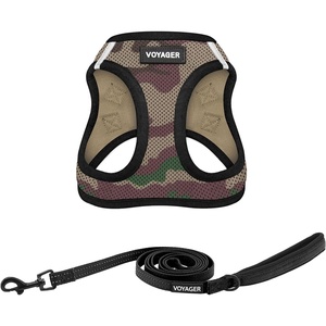 image:imageBest Pet Supplies Voyager Stepin Air All Weather Mesh Harness and Reflective Dog 5ft Leash Combo with Neoprene Handle for Small Medium and Large Breed Puppies  OrangeBlack Trim SmallArmyBlack Trim