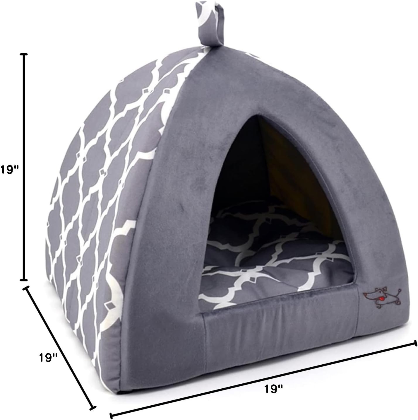 image:imagePet TentSoft Bed for Dog and Cat by Best Pet Supplies Gray Lattice 19 x 19 x H19