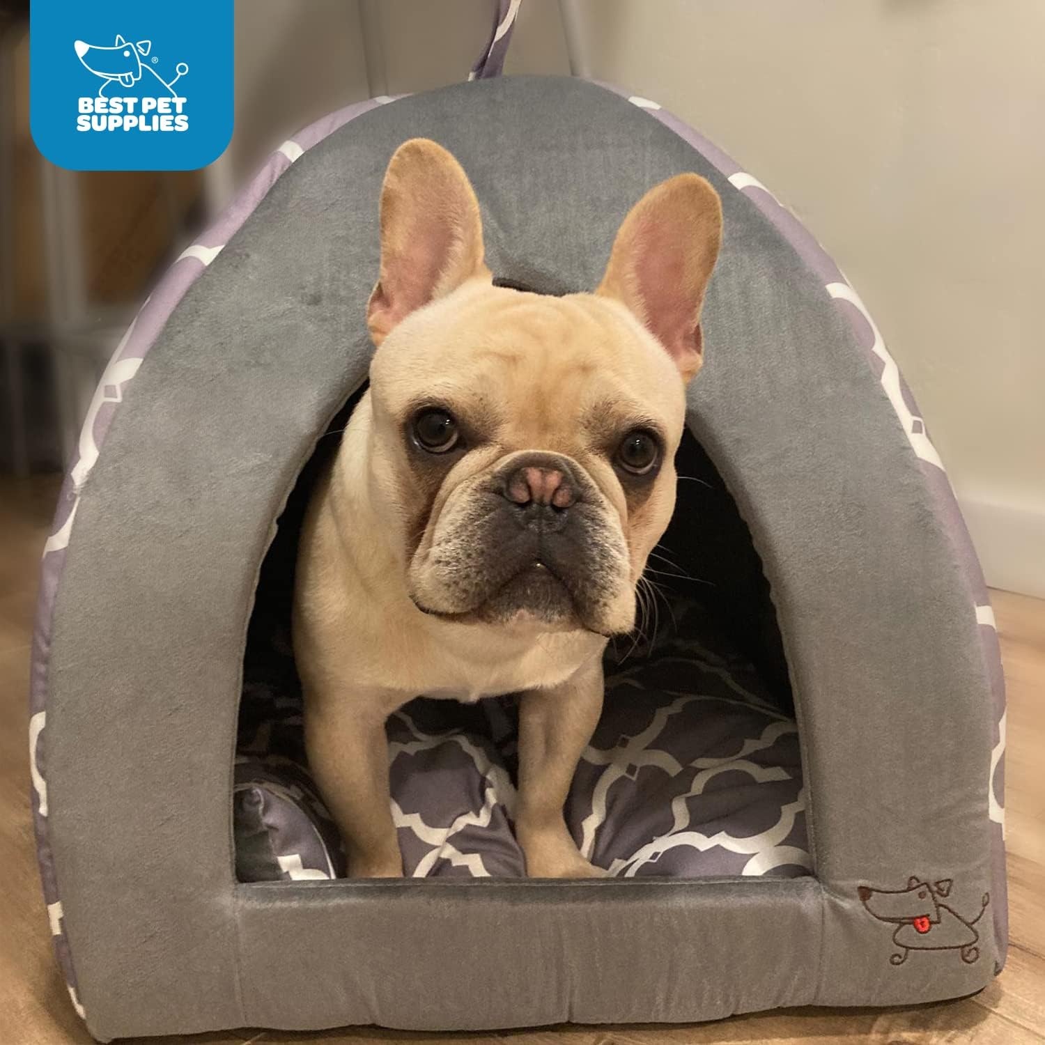 image:imagePet TentSoft Bed for Dog and Cat by Best Pet Supplies Gray Lattice 19 x 19 x H19
