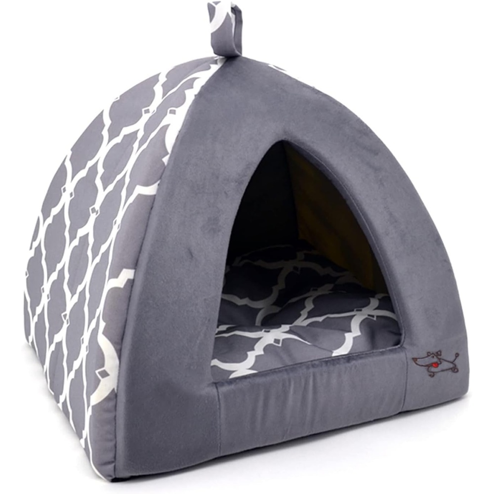 image:imagePet TentSoft Bed for Dog and Cat by Best Pet Supplies Gray Lattice 19 x 19 x H19