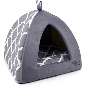 image:imagePet TentSoft Bed for Dog and Cat by Best Pet Supplies  Gray Lattice 19 x 19 x H19