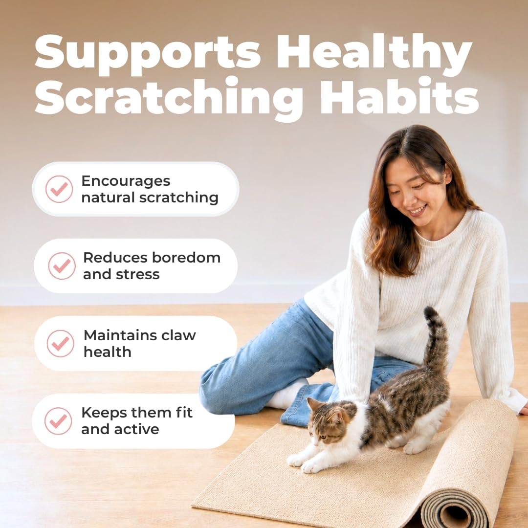 image:imageBest Pet Supplies Catify Cat Scratcher Fun Interactive Scratchers Posts Poles Claw Safe Furniture Saver Indoor Play Support Natural Cat Behaviors Heavy Duty Beige LogBeige Mat L 78