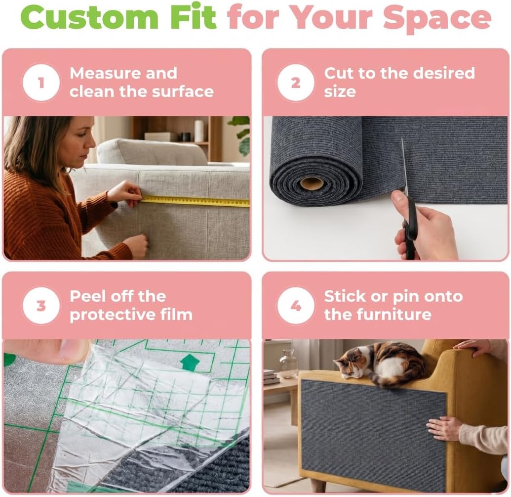 image:imageBest Pet Supplies Catify Cat Scratcher Fun Interactive Scratchers Posts Poles Claw Safe Furniture Saver Indoor Play Support Natural Cat Behaviors Heavy Duty Beige LogGray Mat L 39