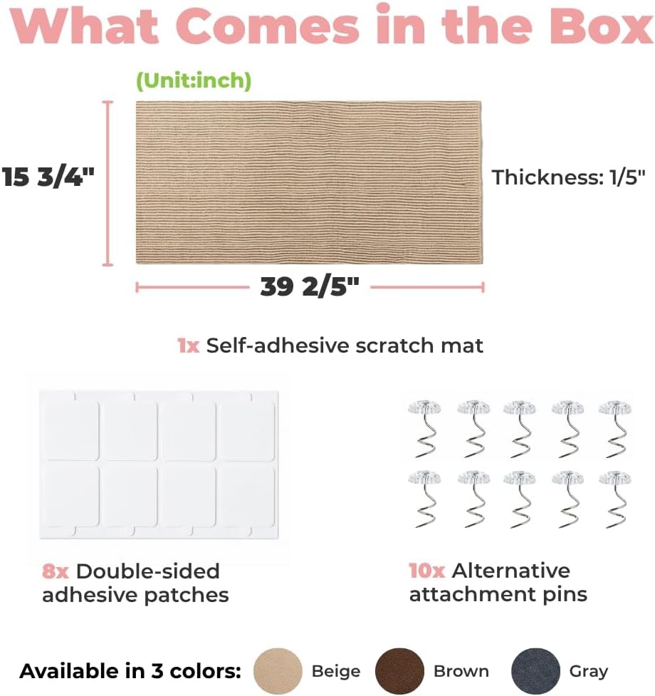 image:imageBest Pet Supplies Catify Cat Scratcher Fun Interactive Scratchers Posts Poles Claw Safe Furniture Saver Indoor Play Support Natural Cat Behaviors Heavy Duty Beige LogBeige Mat L 39