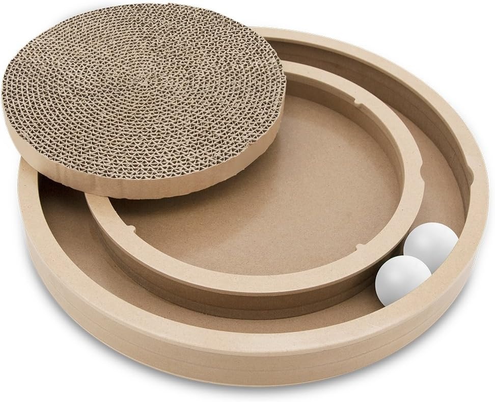 image:imageBest Pet Supplies Catify Cat Scratcher Fun Interactive Scratchers Posts Poles Claw Safe Furniture Saver Indoor Play Support Natural Cat Behaviors Heavy Duty Beige LogScratch Spin