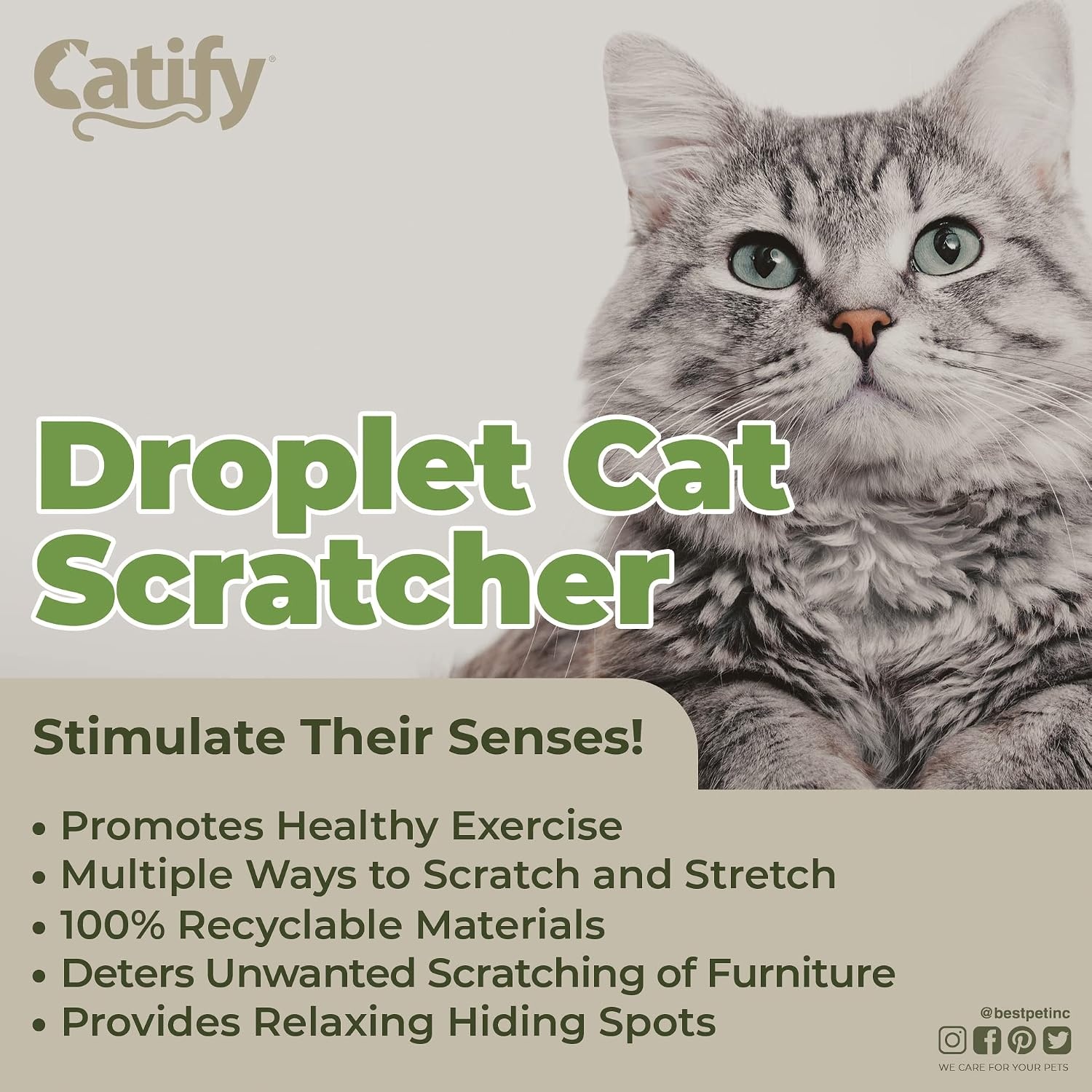 image:imageBest Pet Supplies Catify Cat Scratcher Fun Interactive Scratchers Posts Poles Claw Safe Furniture Saver Indoor Play Support Natural Cat Behaviors Heavy Duty Beige LogDroplet