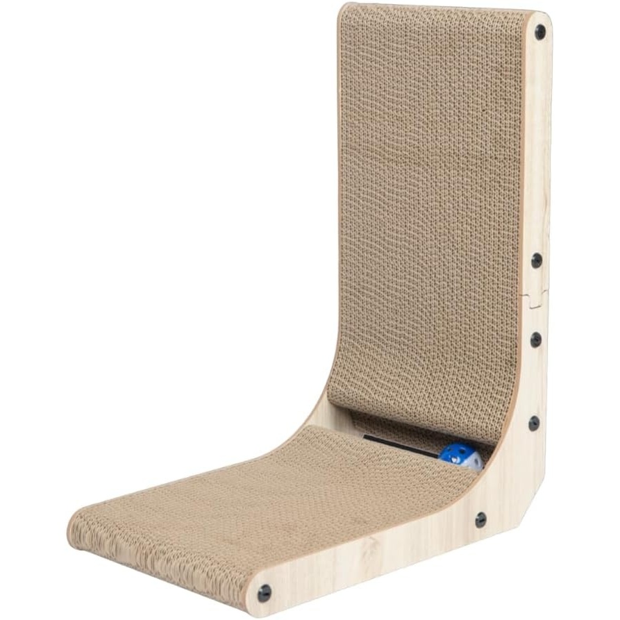 image:imageBest Pet Supplies Catify Cat Scratcher Fun Interactive Scratchers Posts Poles Claw Safe Furniture Saver Indoor Play Support Natural Cat Behaviors Heavy Duty Beige LogLShape H 19