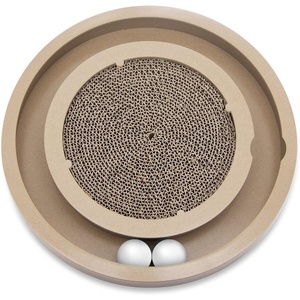 image:imageBest Pet Supplies Catify Cat Scratcher Fun Interactive Scratchers Posts Poles Claw Safe Furniture Saver Indoor Play Support Natural Cat Behaviors Heavy Duty  Beige LogScratch  Spin